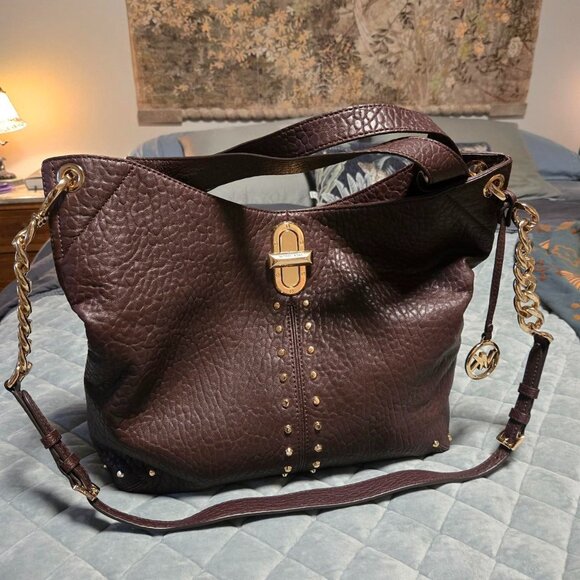 Michael Kors Uptown Astor Legacy Large Leather Shoulder Tote Bag - Picture 1 of 6